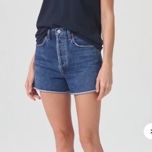 NEW AGOLDE Denim Dee High Rise Rolled Hem Short